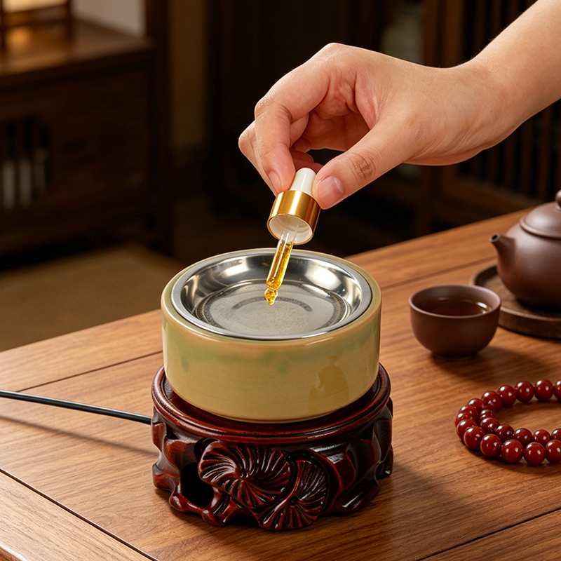 Home Fragrance Oils For Oil Burners - Керамическая электронная лампа-ароматизатор с LED-подсветкой, регулировкой