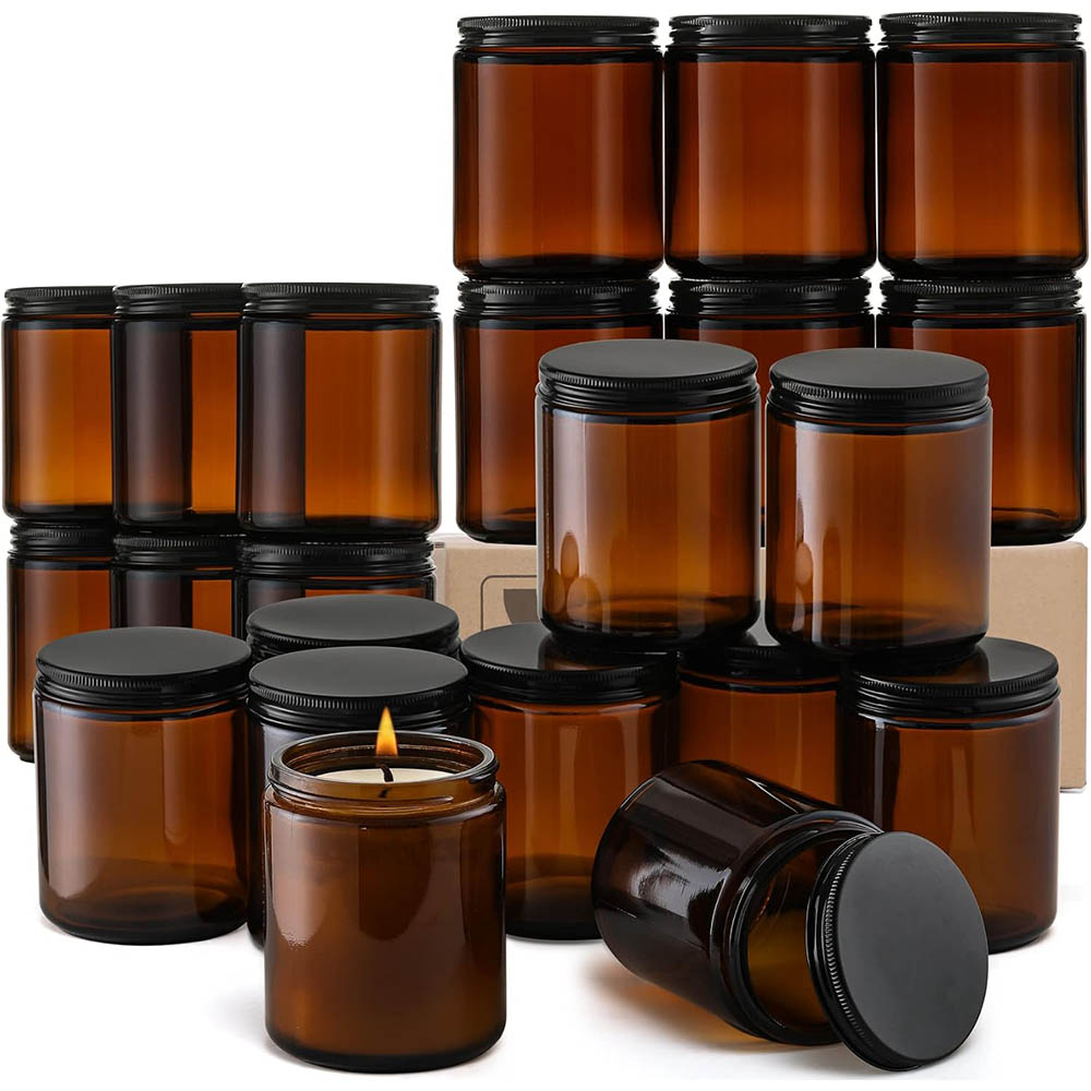 Amber Jar Candle - Стеклянные банки из янтарного стекла объемом