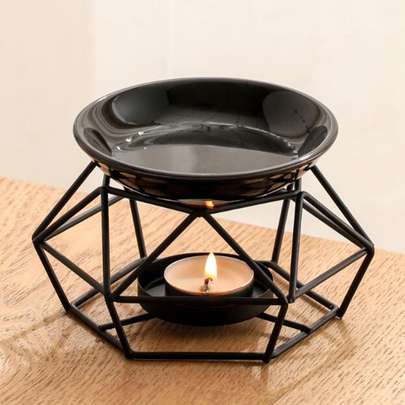 Home Fragrance Oils For Oil Burners - Керамическая чаша, железная стойка, черный цвет,
