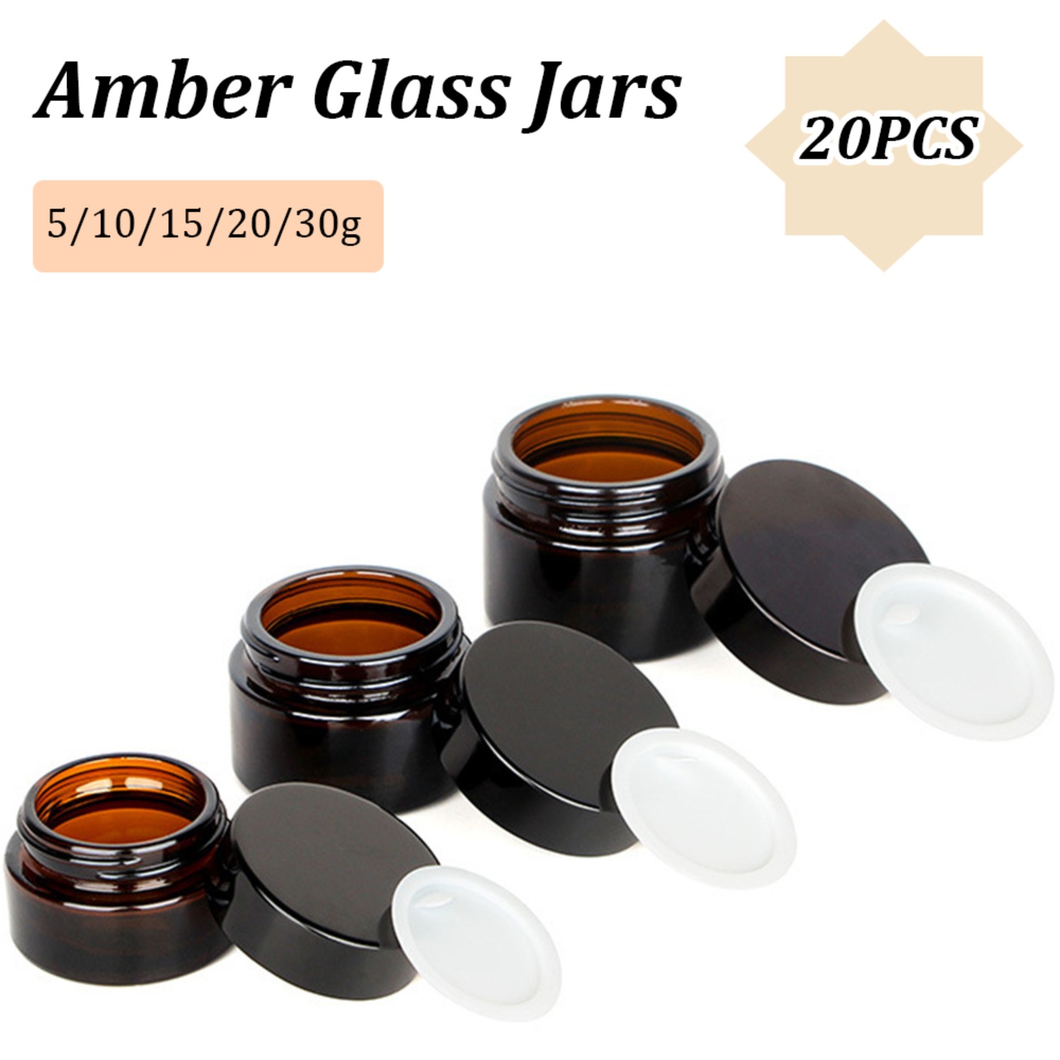 Amber Jar Candle - 20 шт. маленькие янтарные стеклянные банки