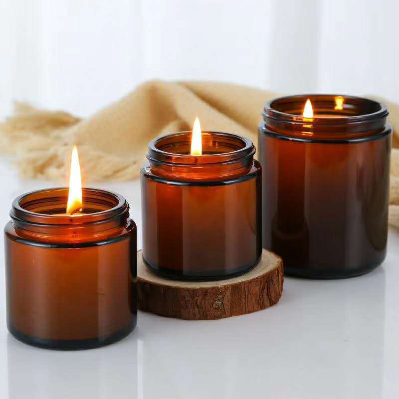 Amber Jar Candle - 6 шт. 100/250 мл янтарные стеклянные