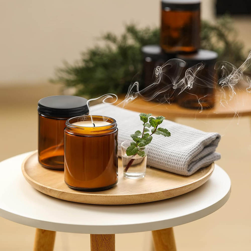 Стеклянные банки из янтарного  – обзор и цена Amber Jar Candle