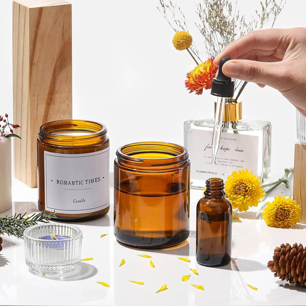 Стеклянные банки из янтарного  – обзор и цена Amber Jar Candle